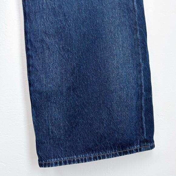 Express Wide Leg High-Rise Dark Wash Conscious Edit Denim Jeans - Picture 5 of 8